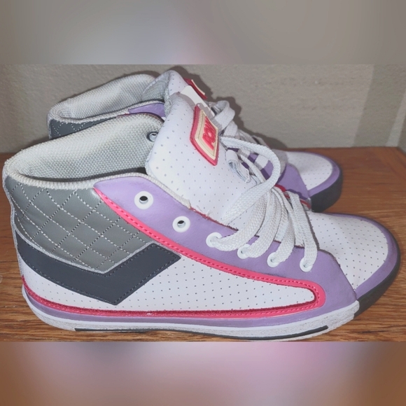 Pony Shoes - Pony Retro Tennis Shoes 80s Style Wm's SZ 8 Feed The Cat Mid Tops Sneakers
